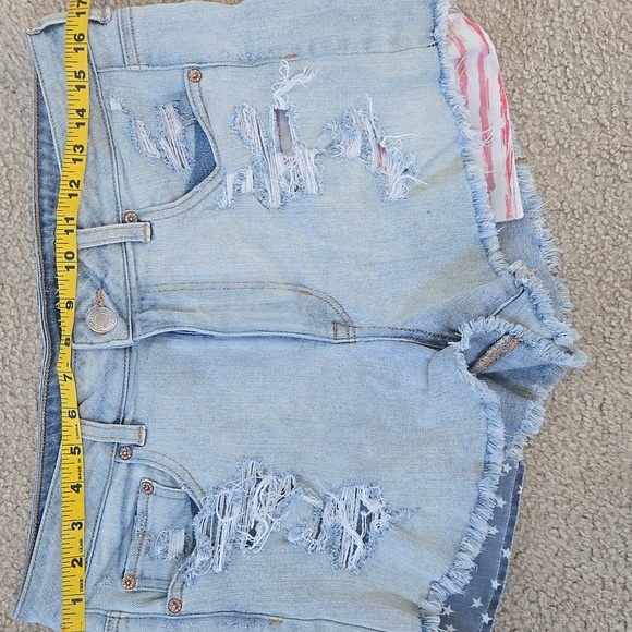 American Eagle Hi-Rise American Flag Festival Shortie Shorts Size 14 - Picture 5 of 7